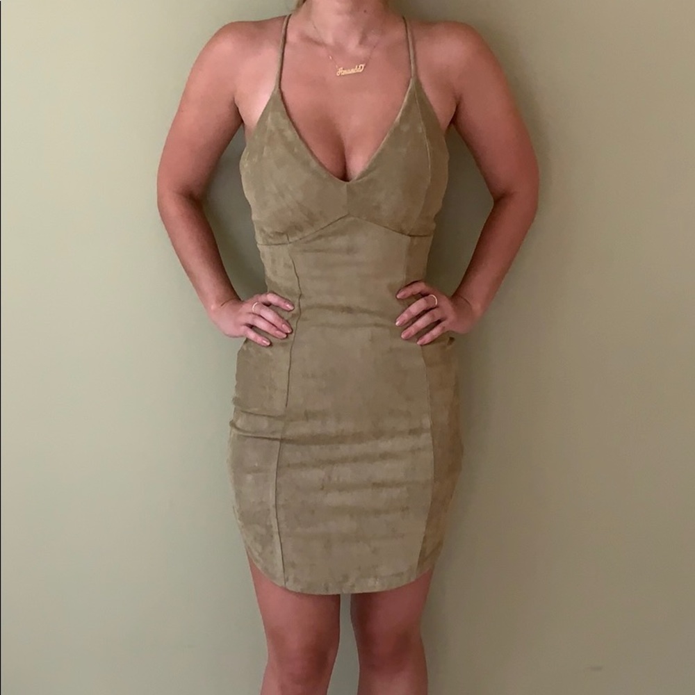Faux Suede Bodycon Dress